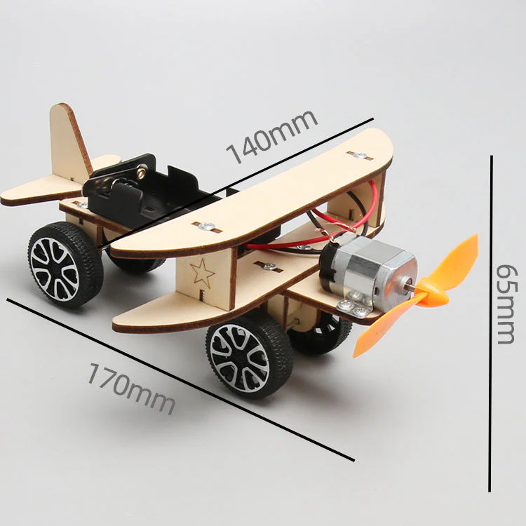 Wooden DIY Airplane Kids Puzzles Helicopter School Projects Experiment Kits Science Toys For Children Education - Image 5