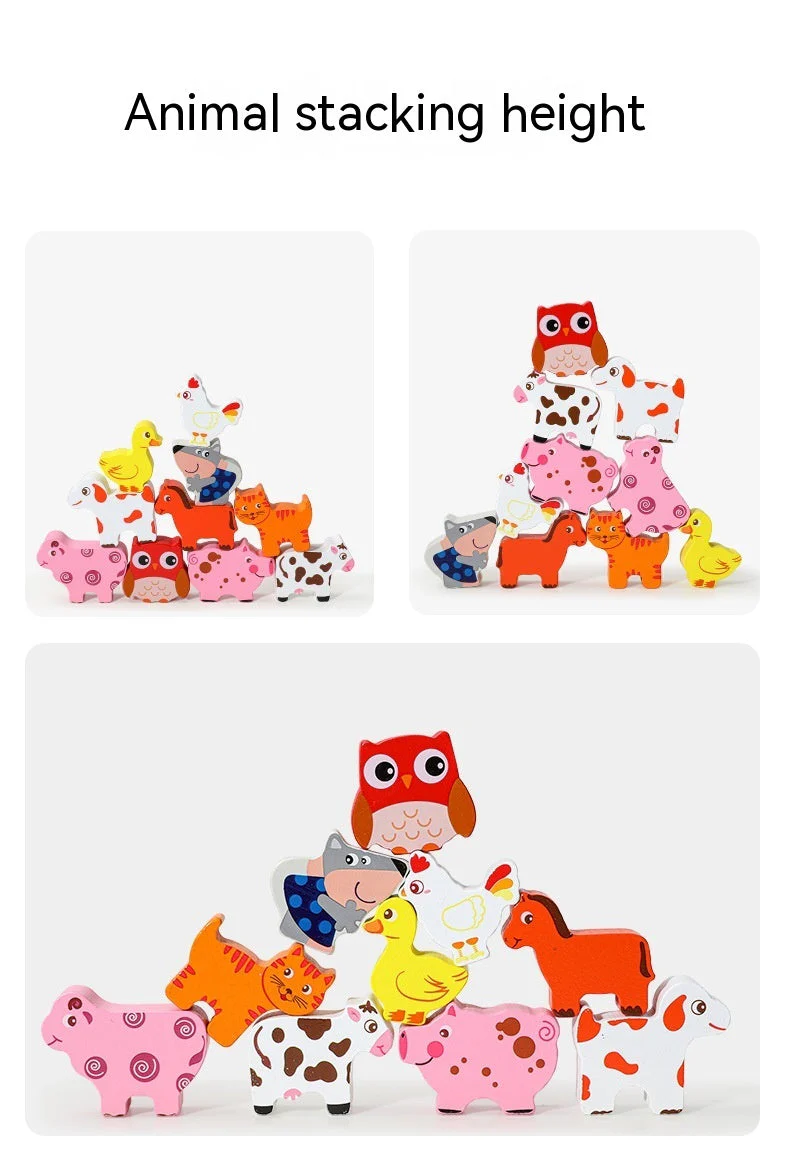 Wooden Farm Animal Car Pulling Radishes Bug Catching Educational Toy - Image 8