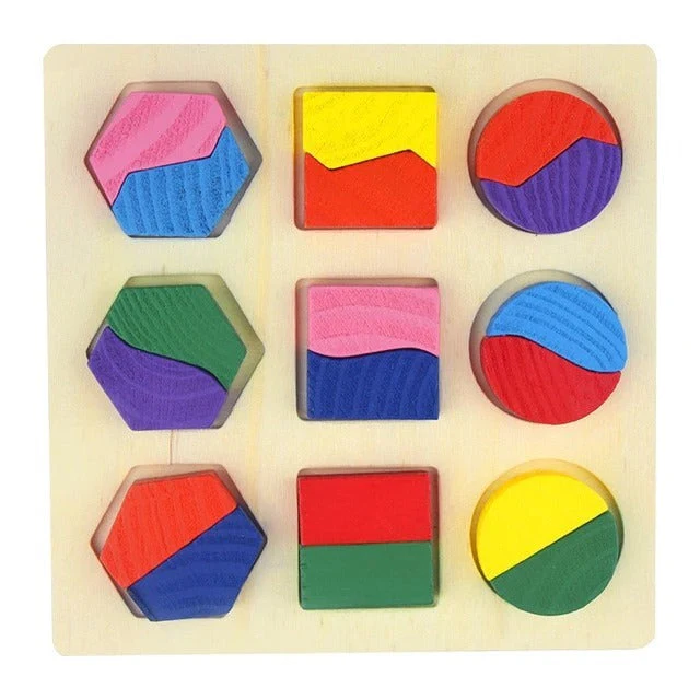 Wooden Geometrical Shape Baby Toy Jigsaw - Image 3