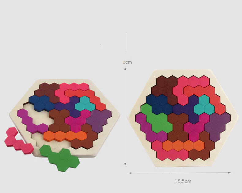 Wooden Hexagonal Geometric Puzzle - Image 4