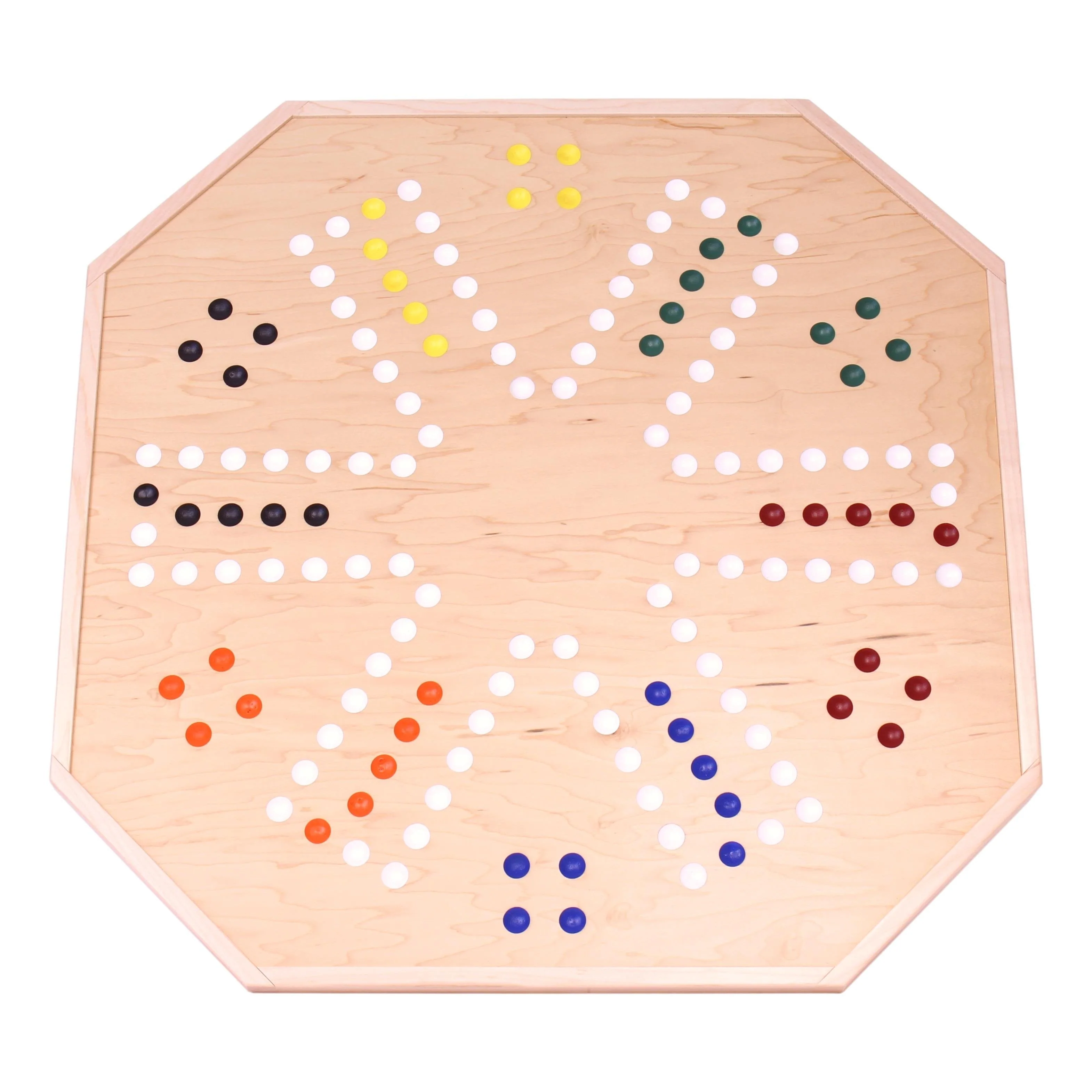 Wooden Marble Chase Board Game Set - 25" Wide Board - Double-Sided - Image 2