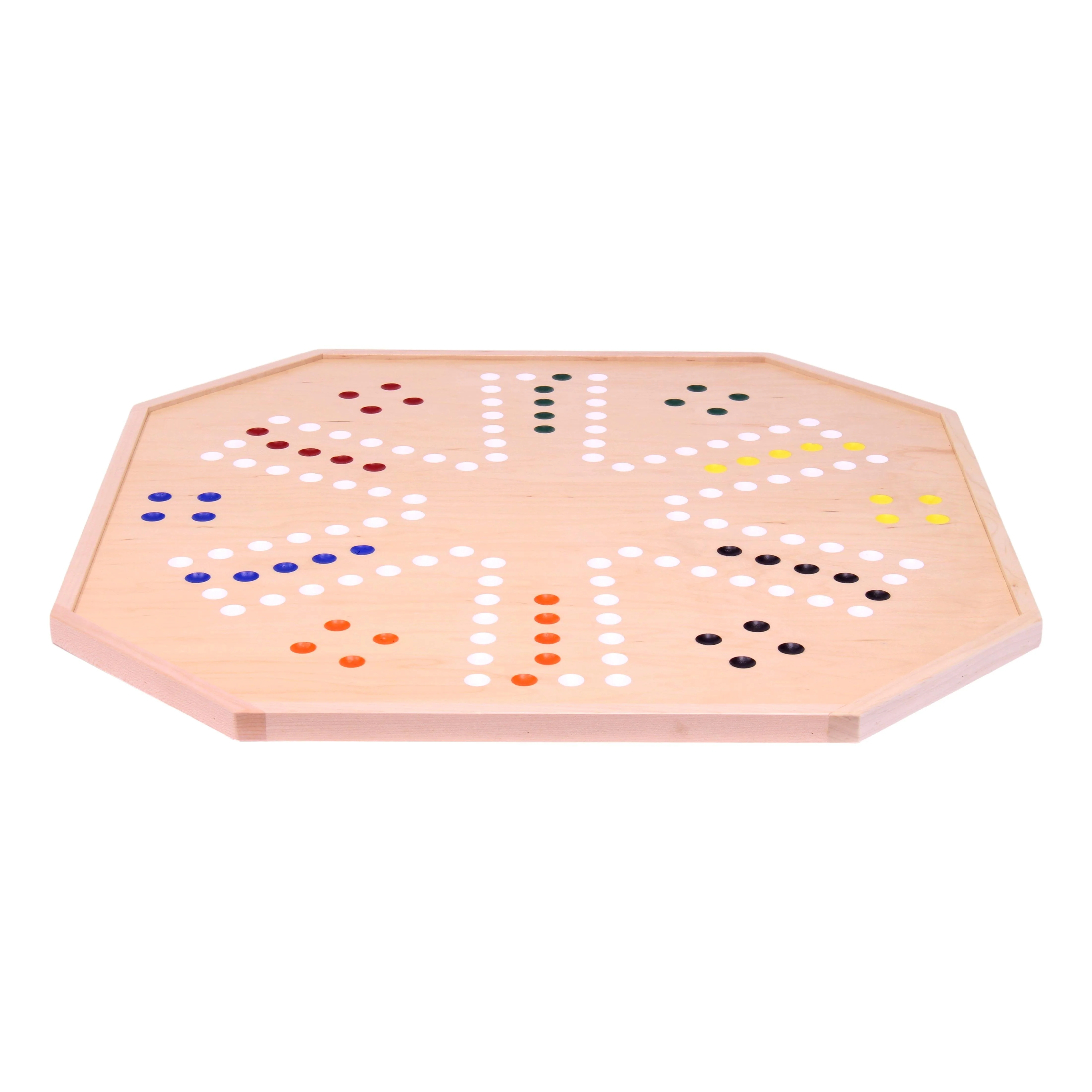 Wooden Marble Chase Board Game Set - 25" Wide Board - Double-Sided - Image 4