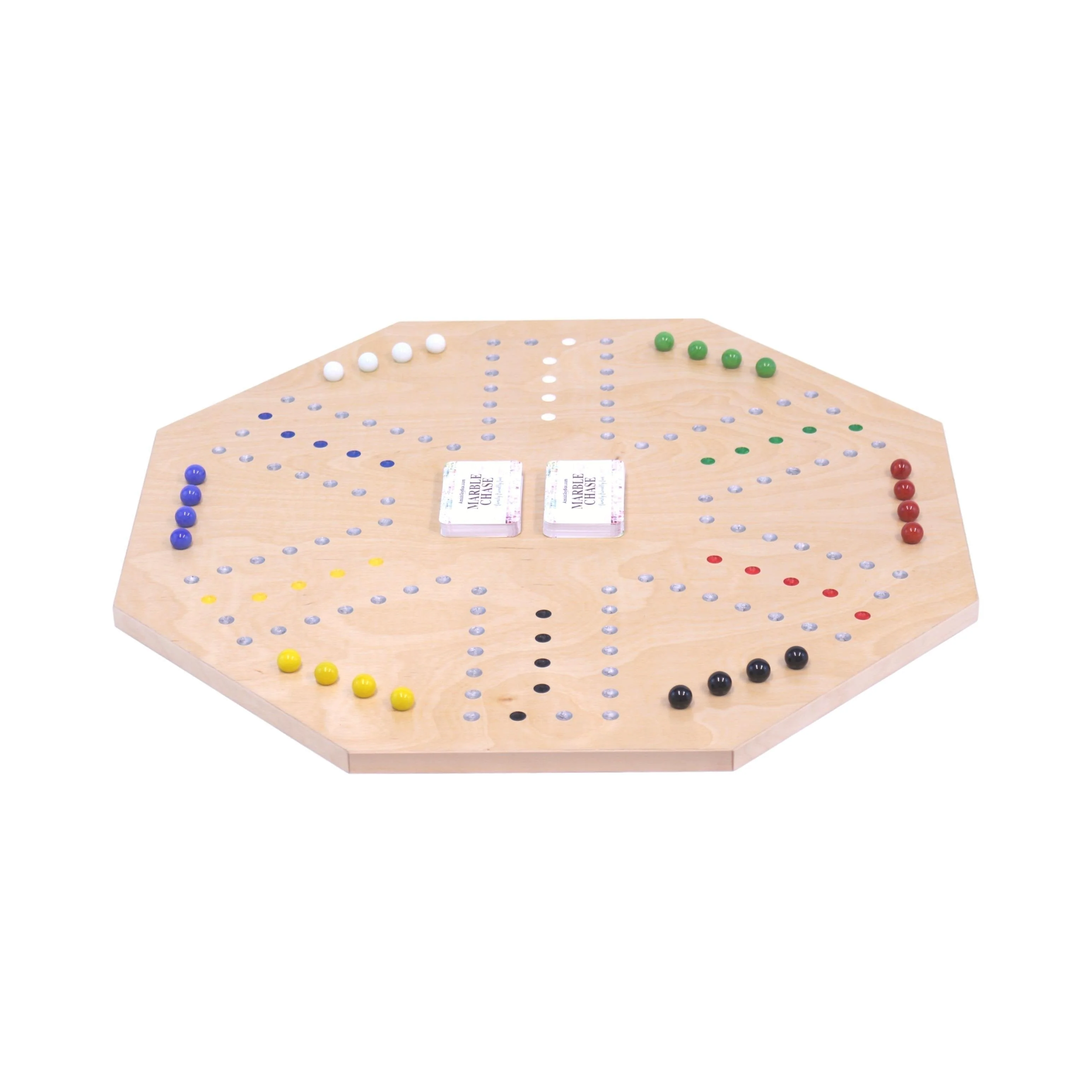 Wooden Marble Chase Game Set - Double-Sided 23" Wide Board - Image 2