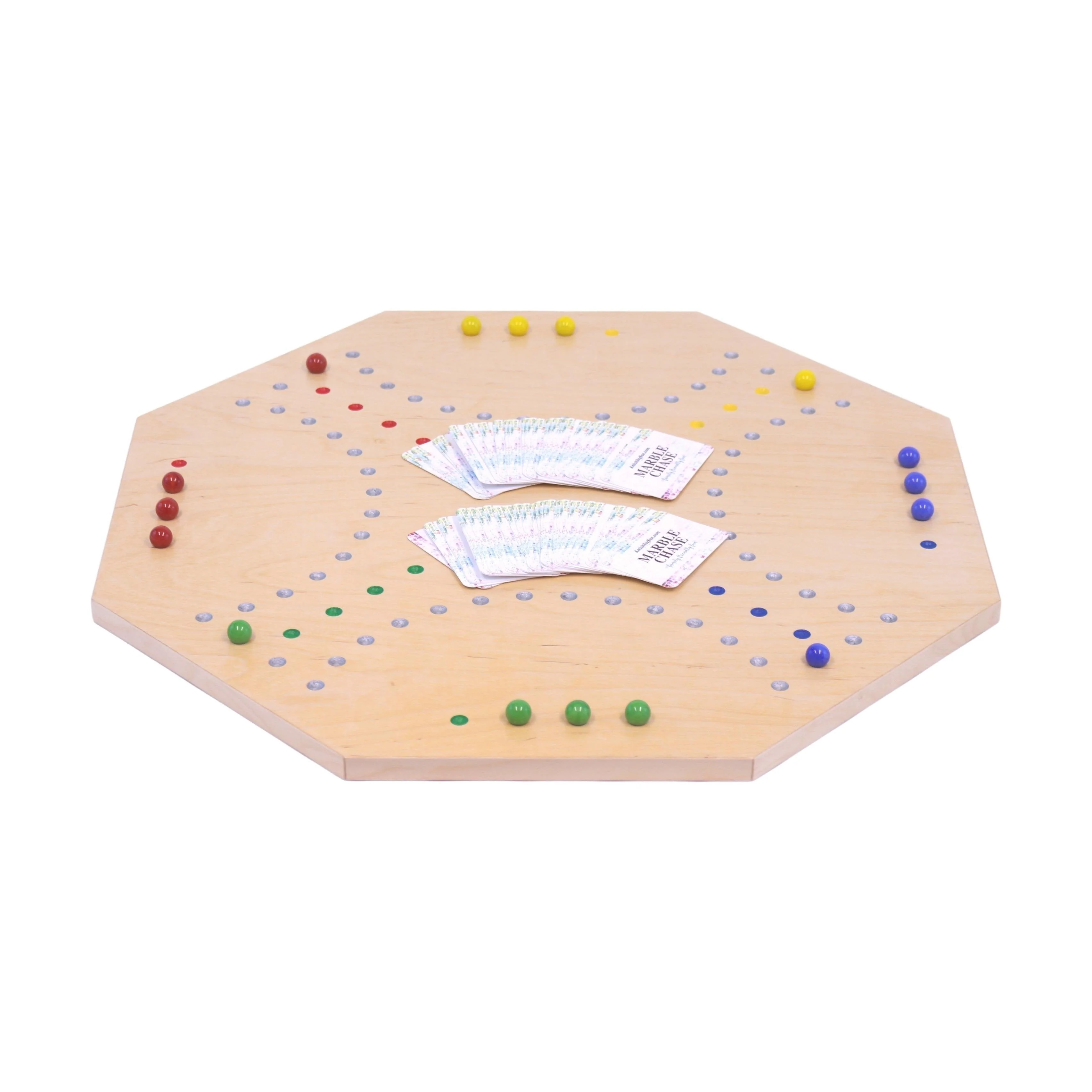 Wooden Marble Chase Game Set - Double-Sided 23" Wide Board - Image 5