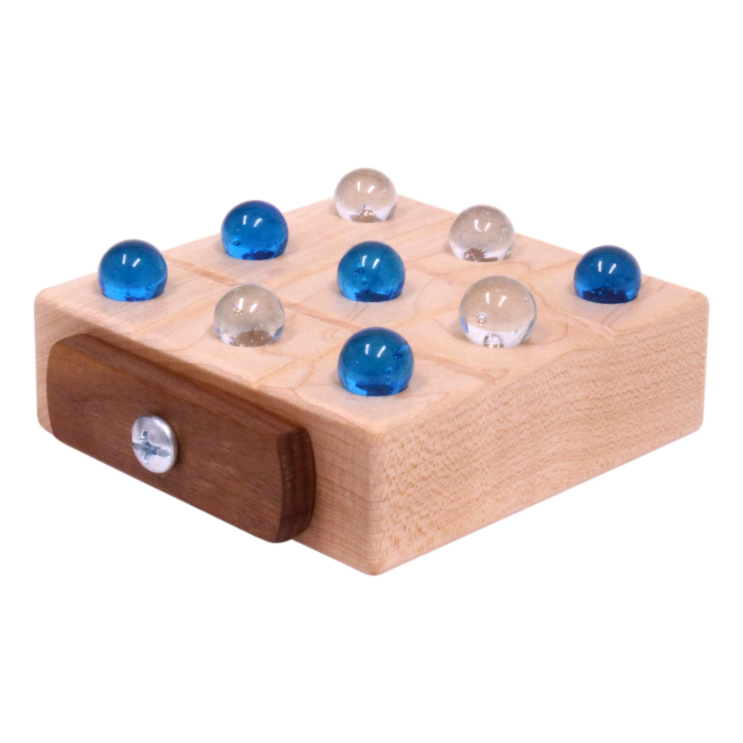 Wooden Marble Tic Tac Toe Game with Built-in Storage for Marbles - Image 10