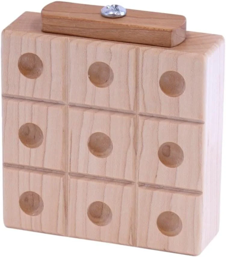 Wooden Marble Tic Tac Toe Game with Built-in Storage for Marbles - Image 12