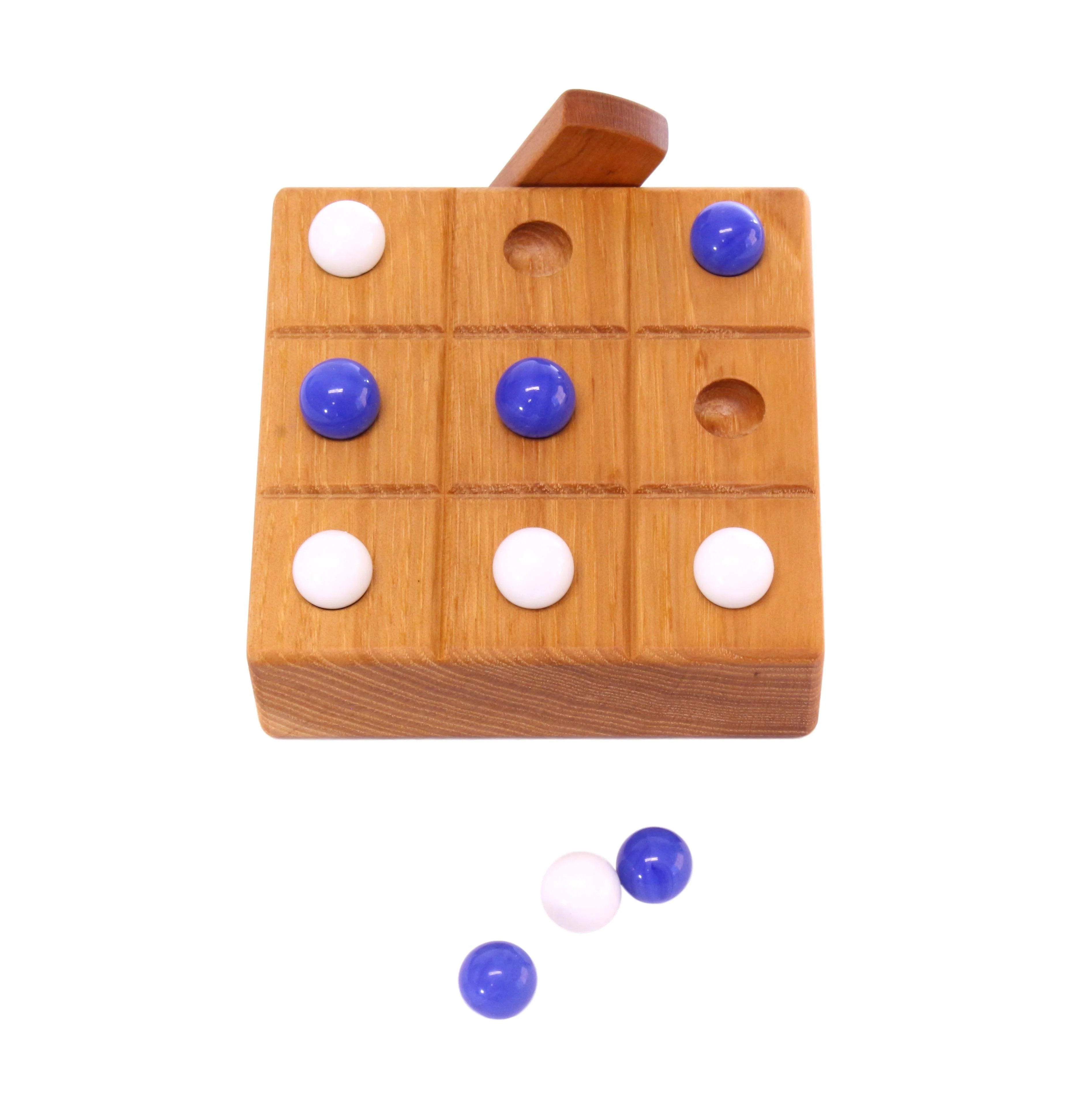 Wooden Marble Tic Tac Toe Game with Built-in Storage for Marbles - Image 16