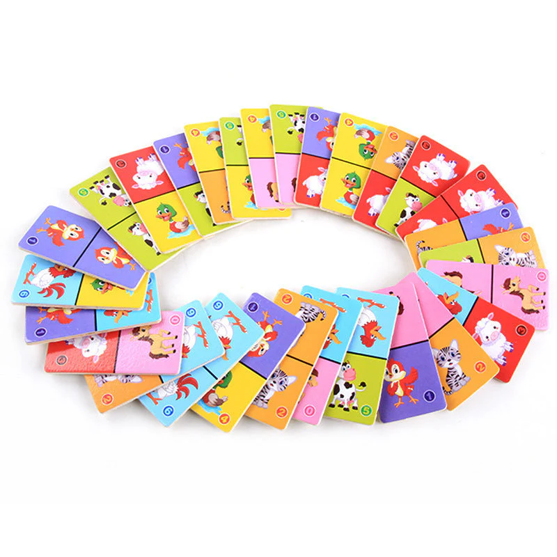 Wooden Solitaire Animal Domino Kids - Image 2