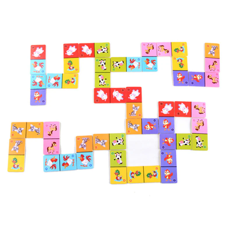 Wooden Solitaire Animal Domino Kids - Image 4