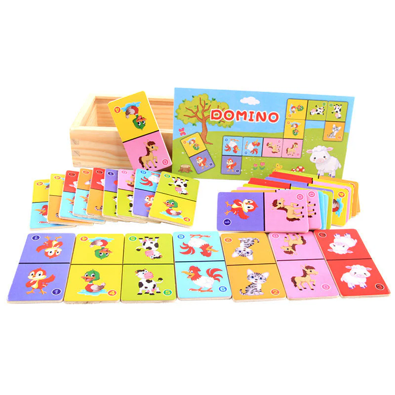Wooden Solitaire Animal Domino Kids - Image 5