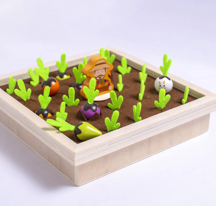 Wooden Toys New Vegetable Memory Game Radish Size Matching - Image 5
