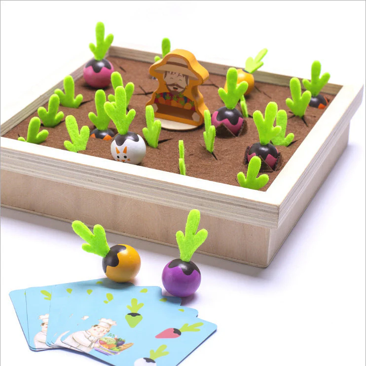 Wooden Toys New Vegetable Memory Game Radish Size Matching - Image 6