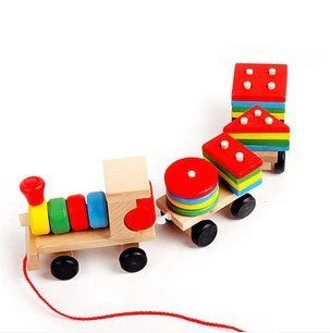 Wooden Train Three-section Tractor Toy Children's Intelligence Puzzle Toys Educational Toys - Image 6