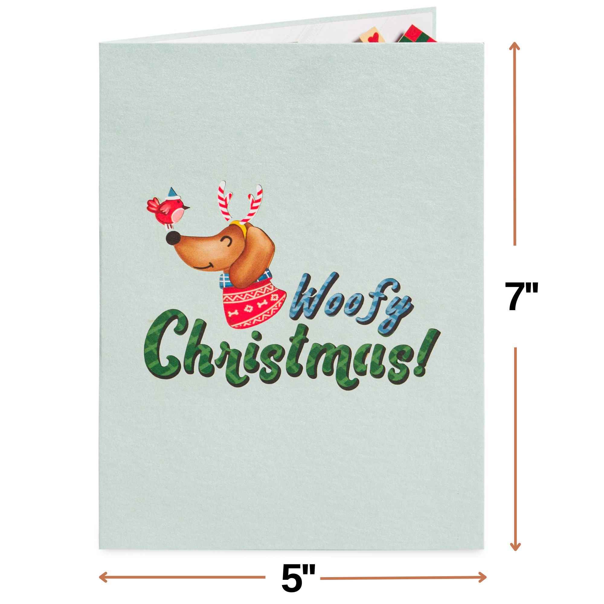 Woofy Christmas Pop Up Card, with Keepsake - Image 2