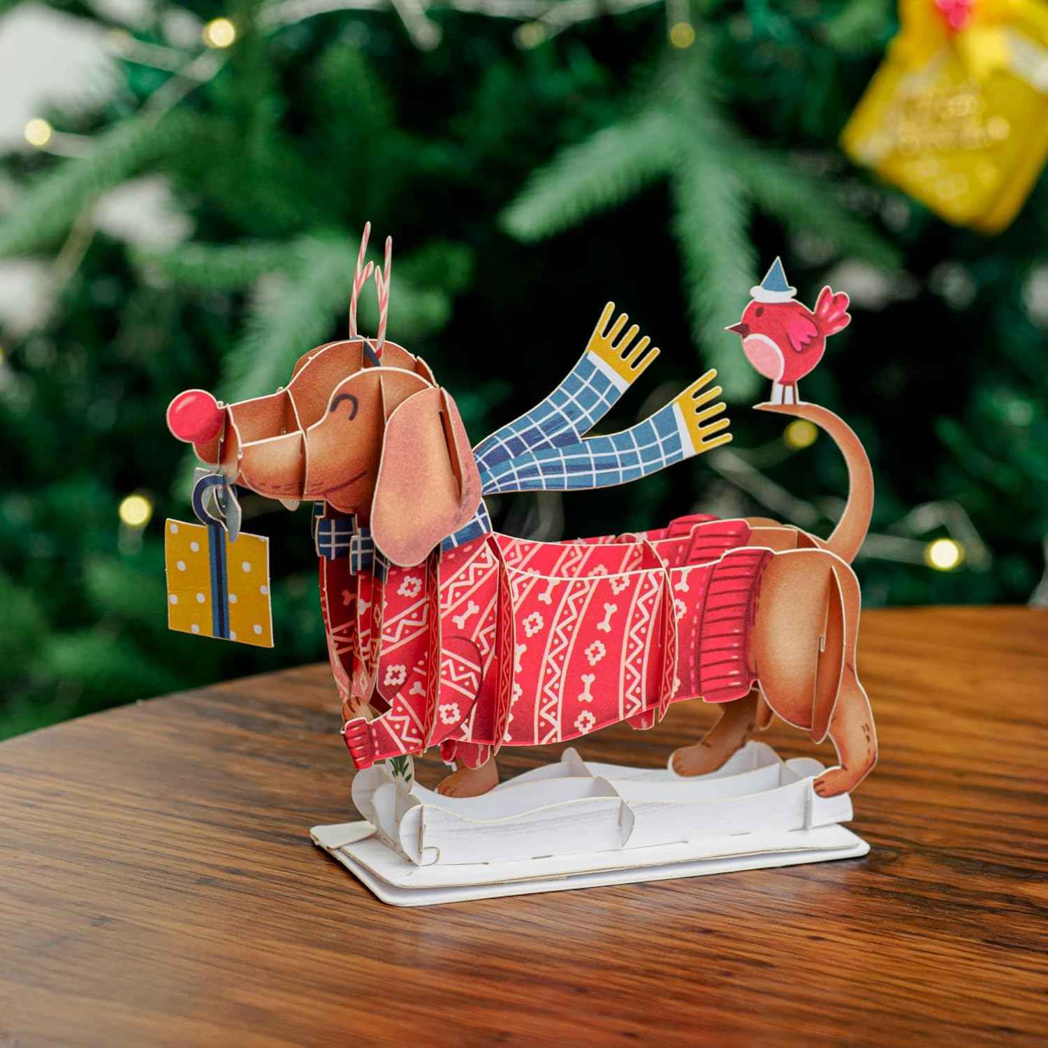 Woofy Christmas Pop Up Card, with Keepsake - Image 6