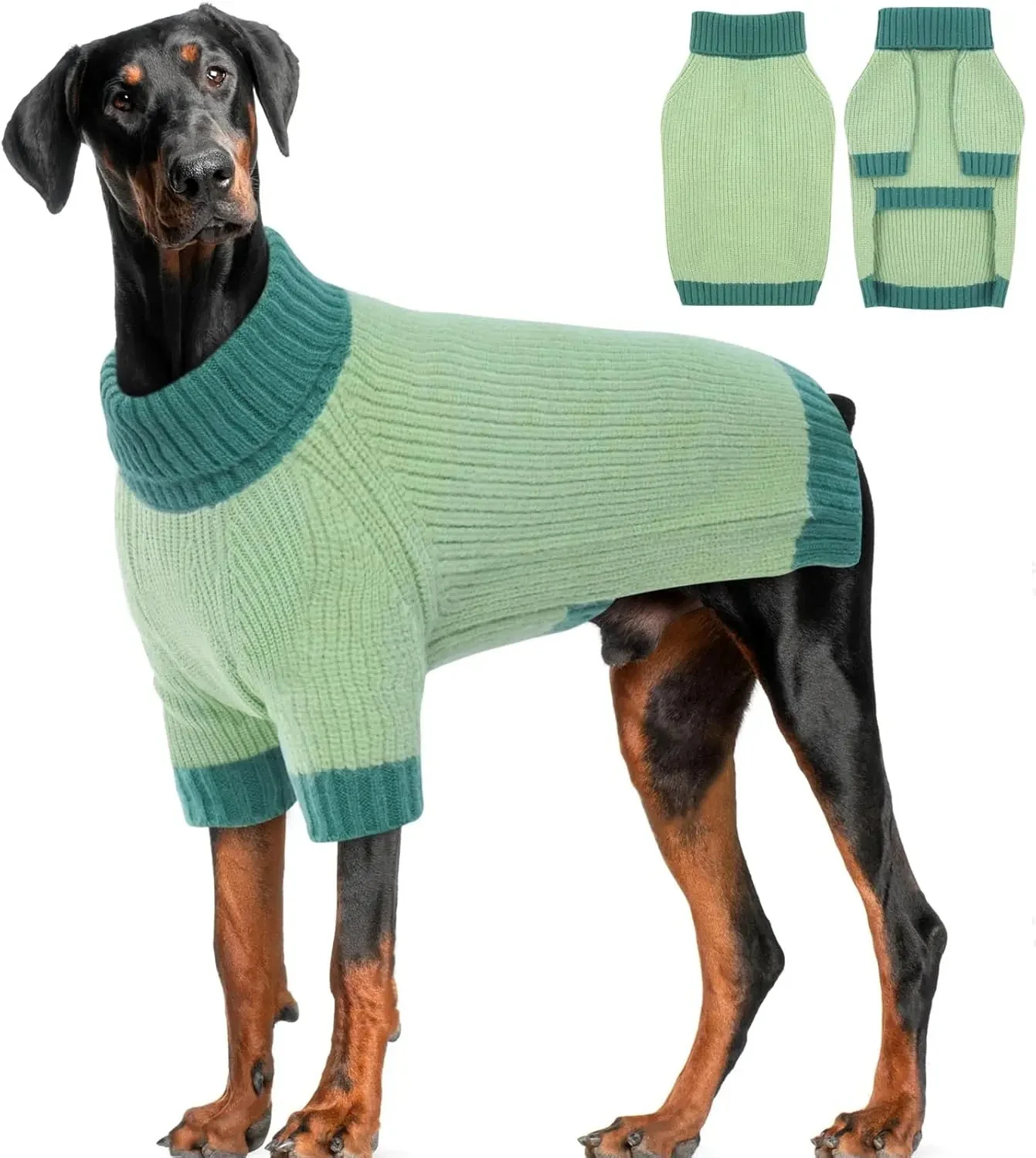 XL–5XL Dog Sweater with Harness Hole – Warm Stretch Turtleneck Winter Outfit - Image 10