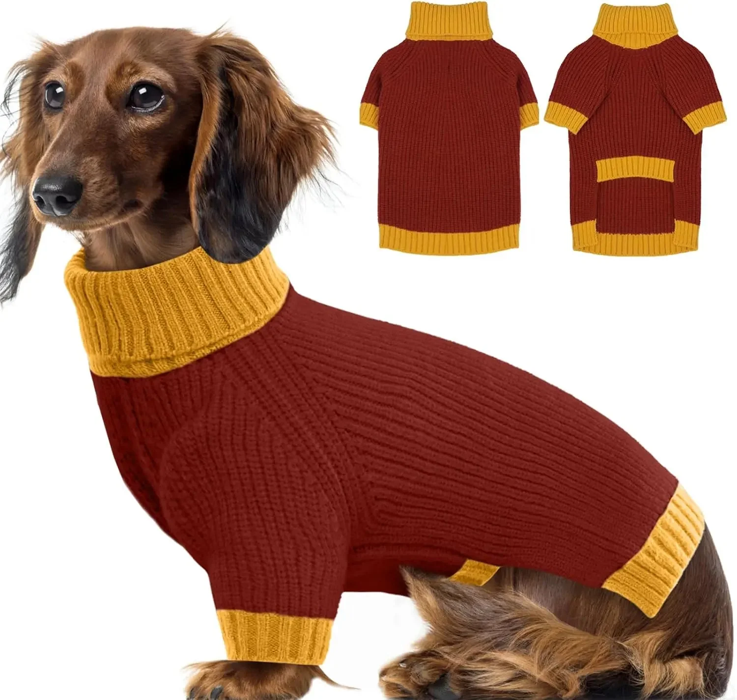 XL–5XL Dog Sweater with Harness Hole – Warm Stretch Turtleneck Winter Outfit - Image 11