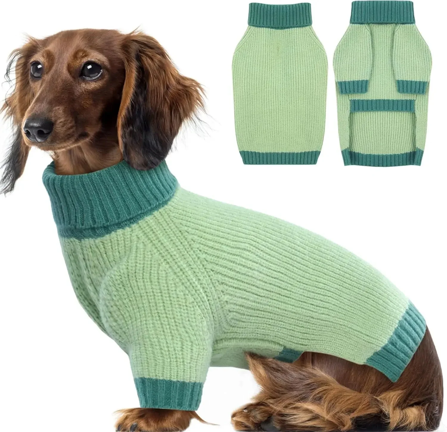 XL–5XL Dog Sweater with Harness Hole – Warm Stretch Turtleneck Winter Outfit - Image 14