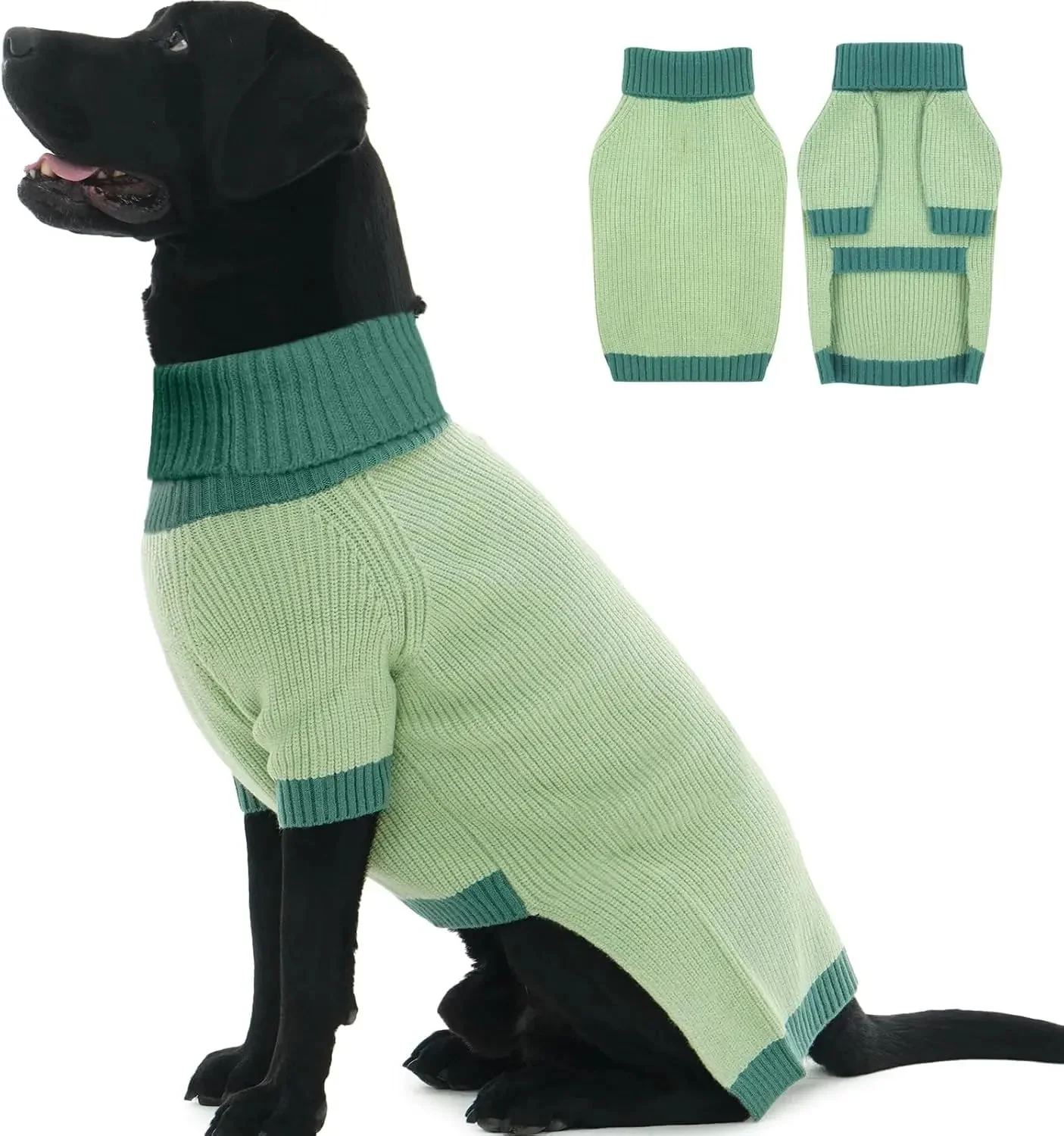XL–5XL Dog Sweater with Harness Hole – Warm Stretch Turtleneck Winter Outfit - Image 17