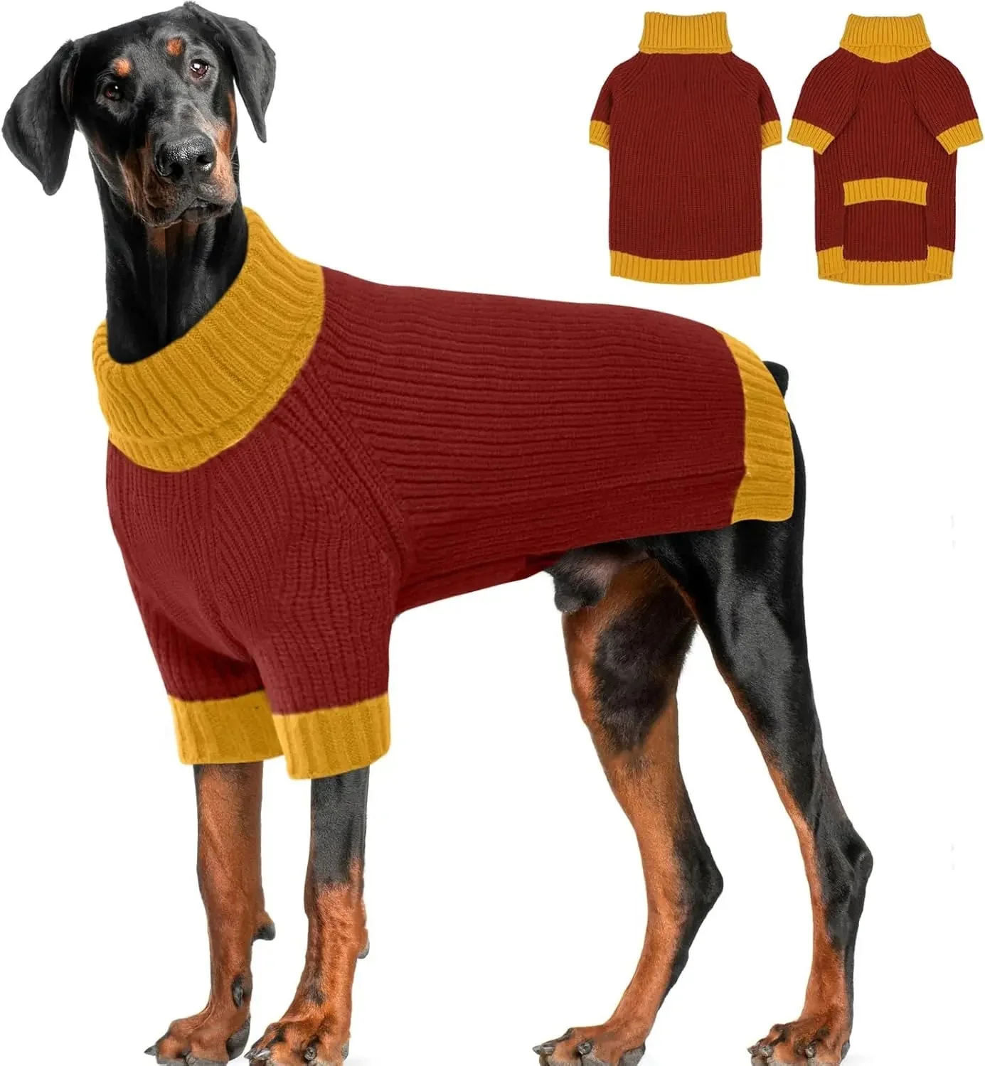 XL–5XL Dog Sweater with Harness Hole – Warm Stretch Turtleneck Winter Outfit - Image 19