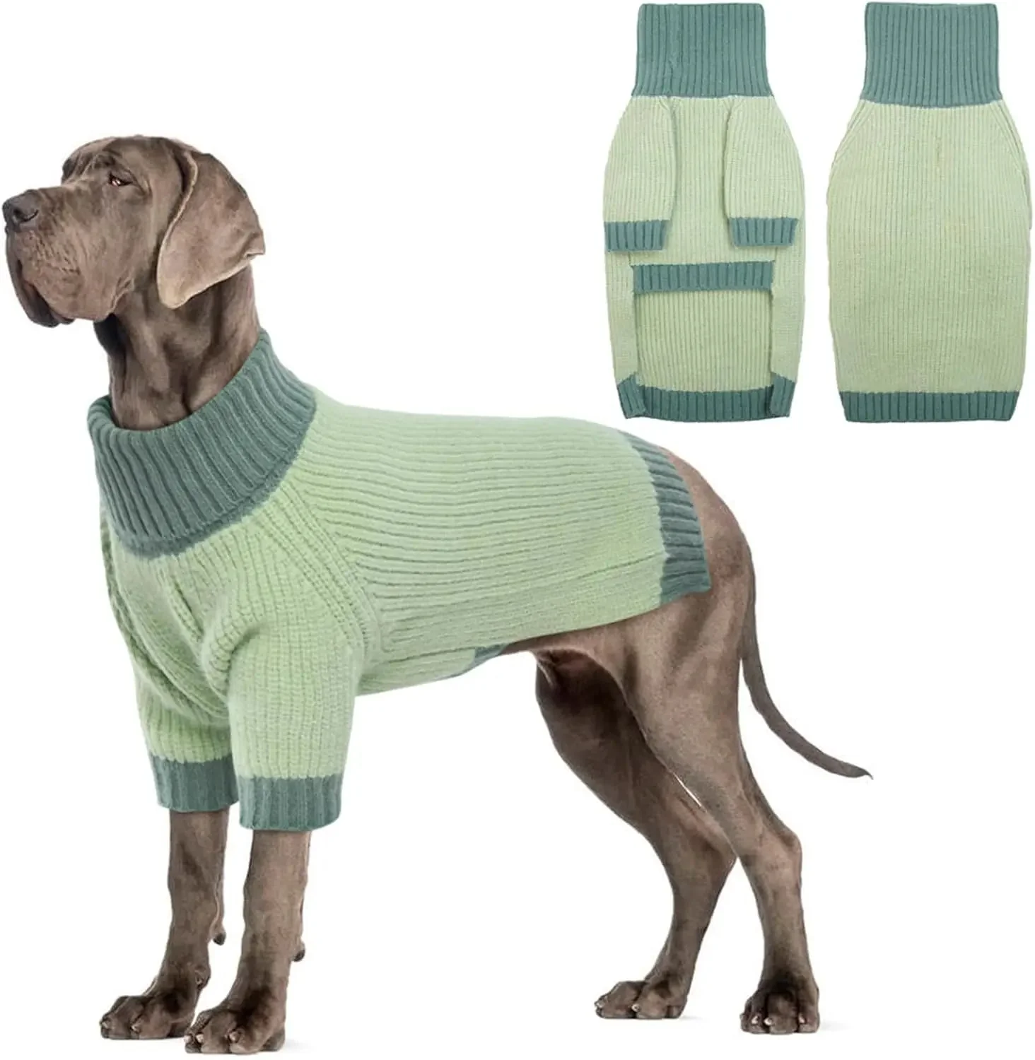 XL–5XL Dog Sweater with Harness Hole – Warm Stretch Turtleneck Winter Outfit - Image 20