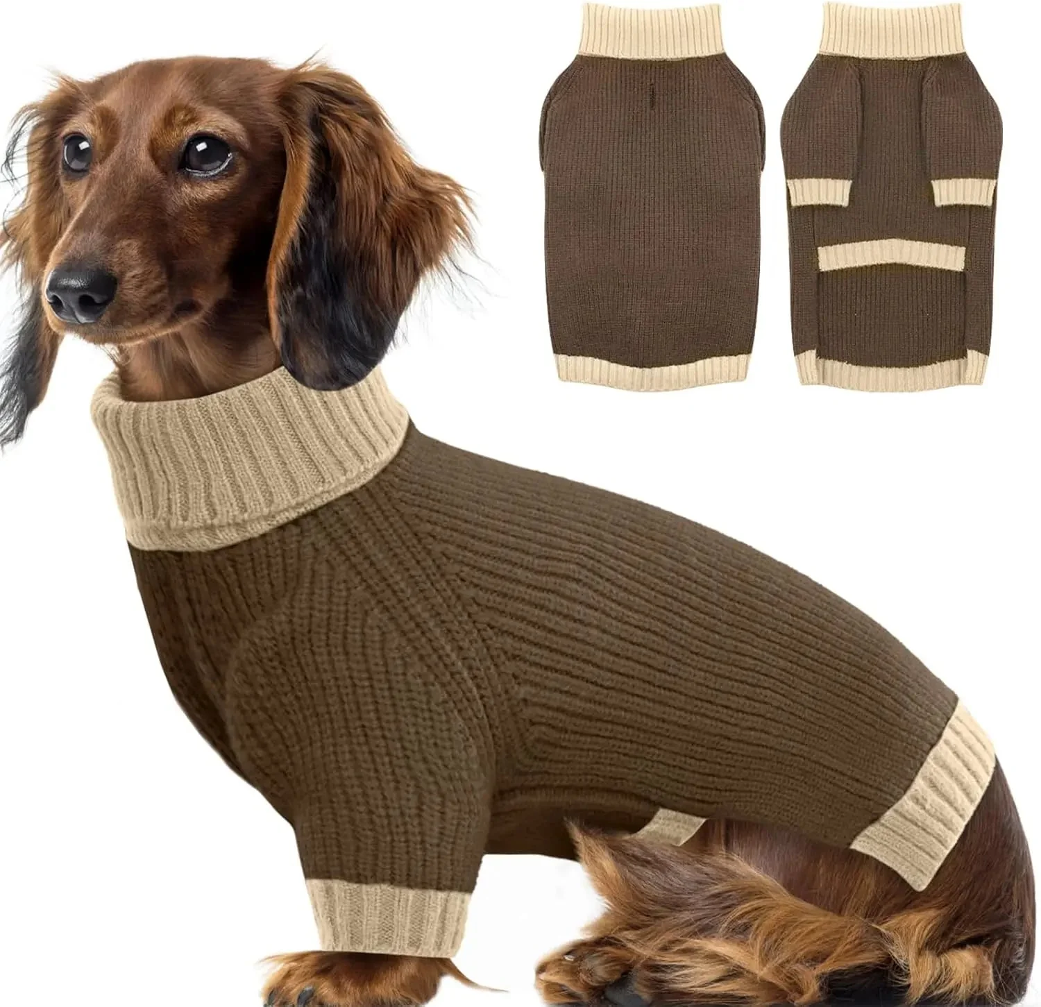 XL–5XL Dog Sweater with Harness Hole – Warm Stretch Turtleneck Winter Outfit - Image 8