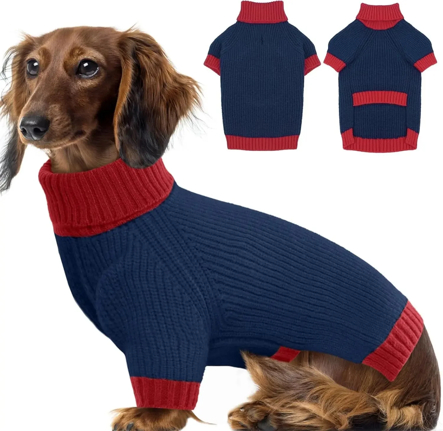 XL–5XL Dog Sweater with Harness Hole – Warm Stretch Turtleneck Winter Outfit - Image 9