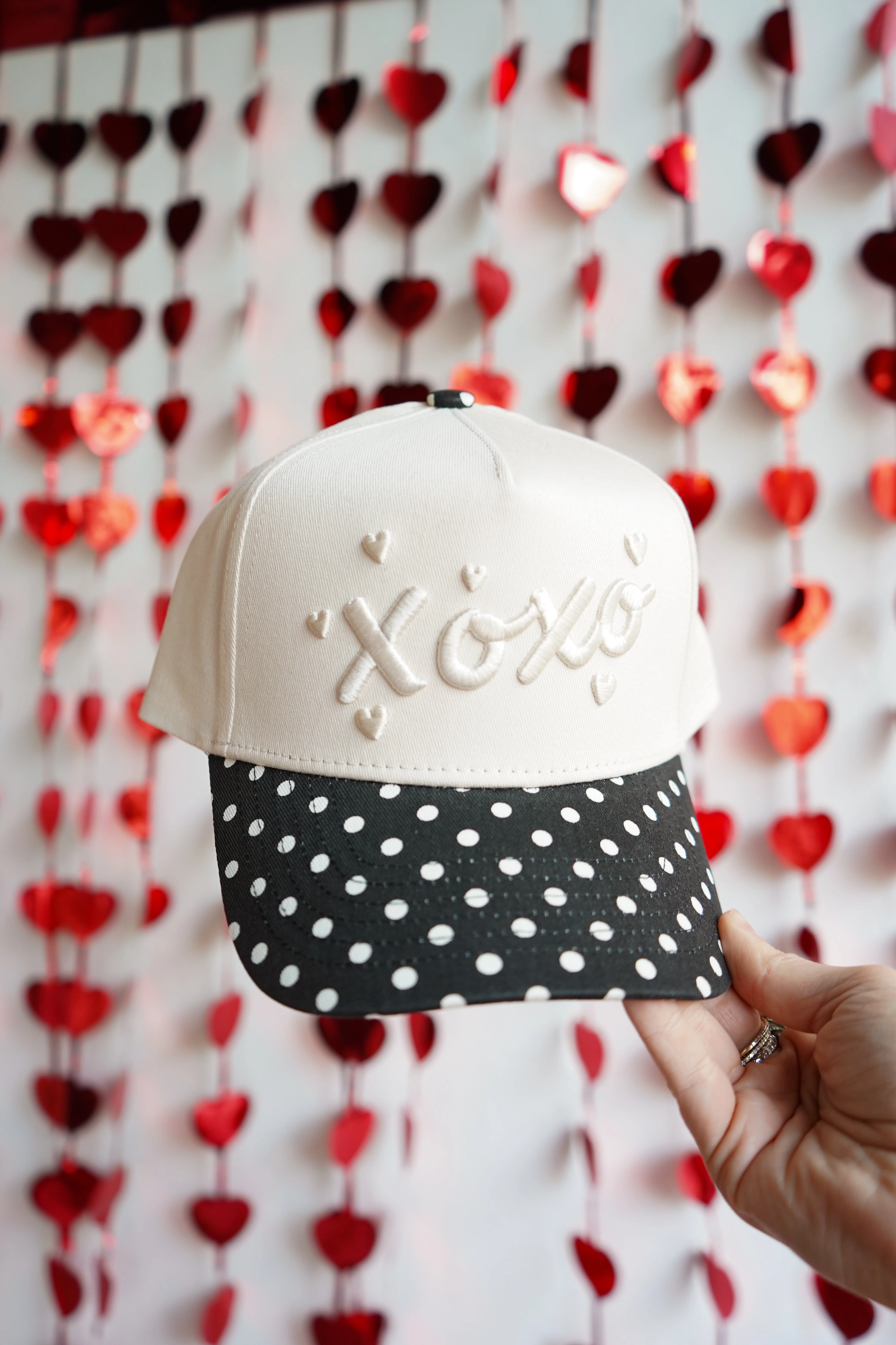 Xoxo - Black Polka Dot Vintage Trucker Hat - Image 4