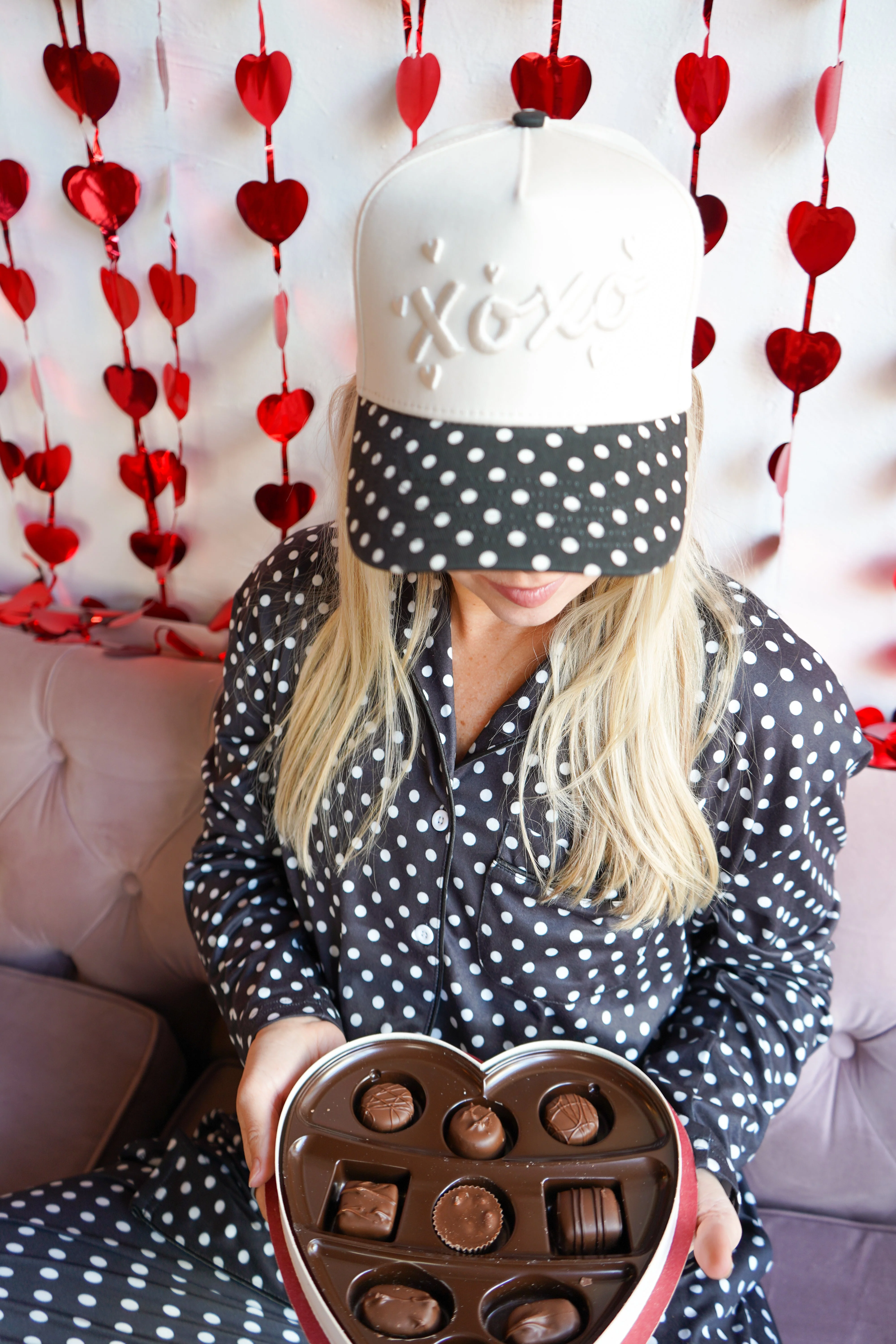 Xoxo - Black Polka Dot Vintage Trucker Hat - Image 6
