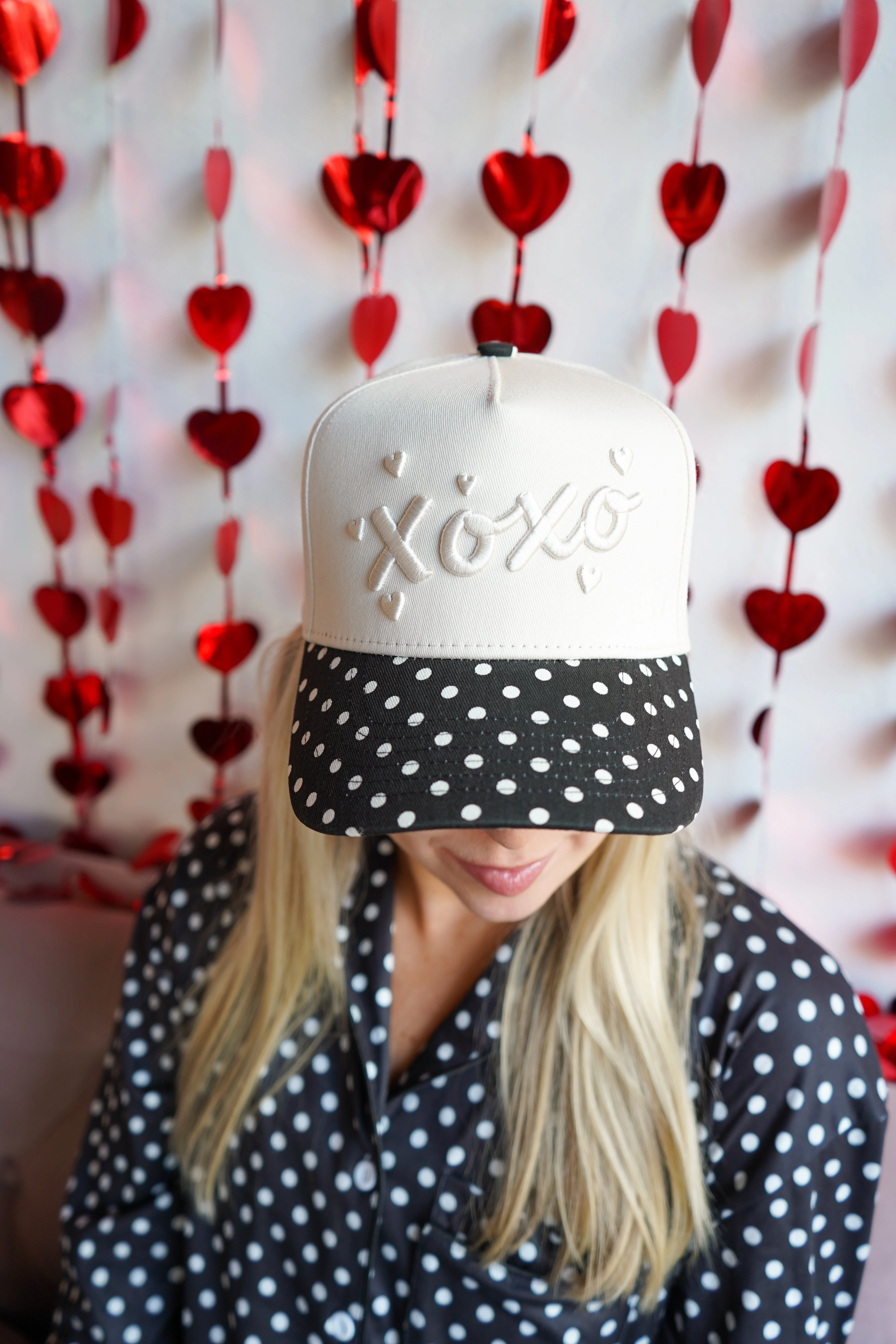 Xoxo - Black Polka Dot Vintage Trucker Hat - Image 8
