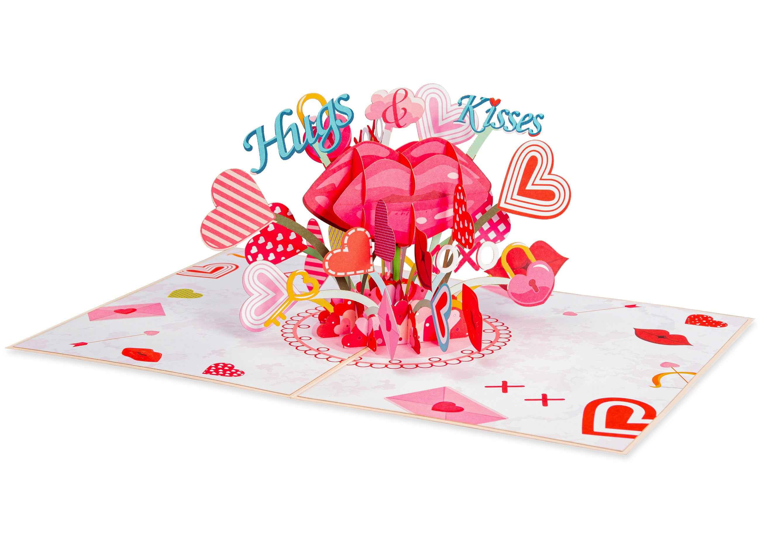 XOXO Hugs & Kisses Pop-Up Valentine’s Day Pop Up Card - Image 3
