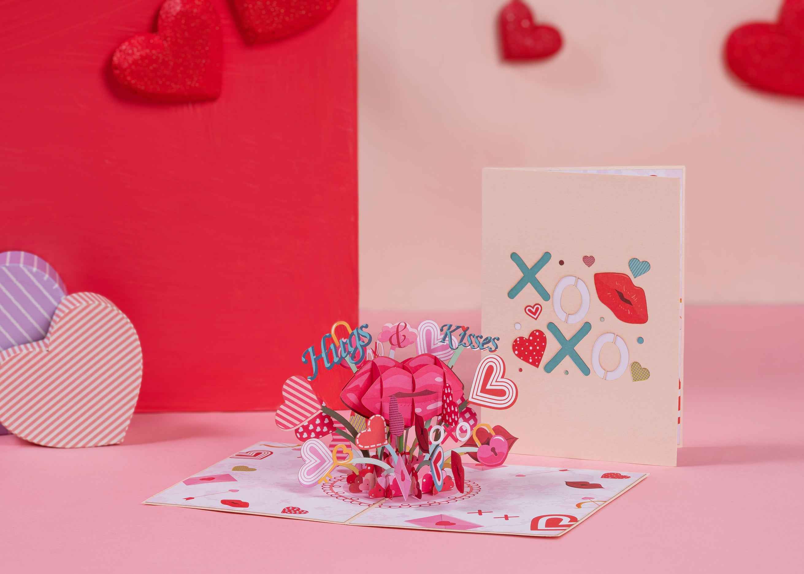 XOXO Hugs & Kisses Pop-Up Valentine’s Day Pop Up Card - Image 5