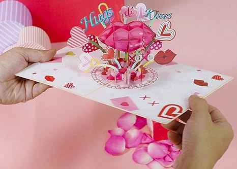 XOXO Hugs & Kisses Pop-Up Valentine’s Day Pop Up Card - Image 6