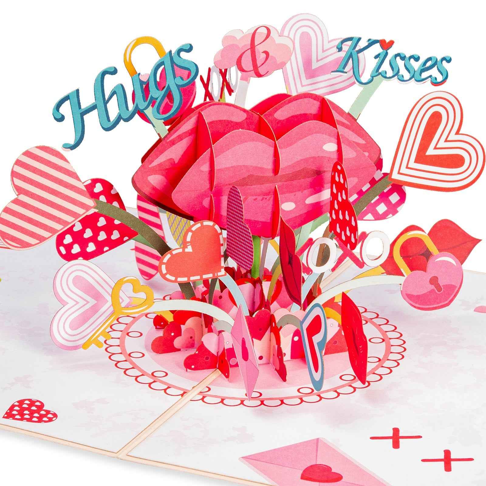 XOXO Hugs & Kisses Pop-Up Valentine’s Day Pop Up Card - Image 7