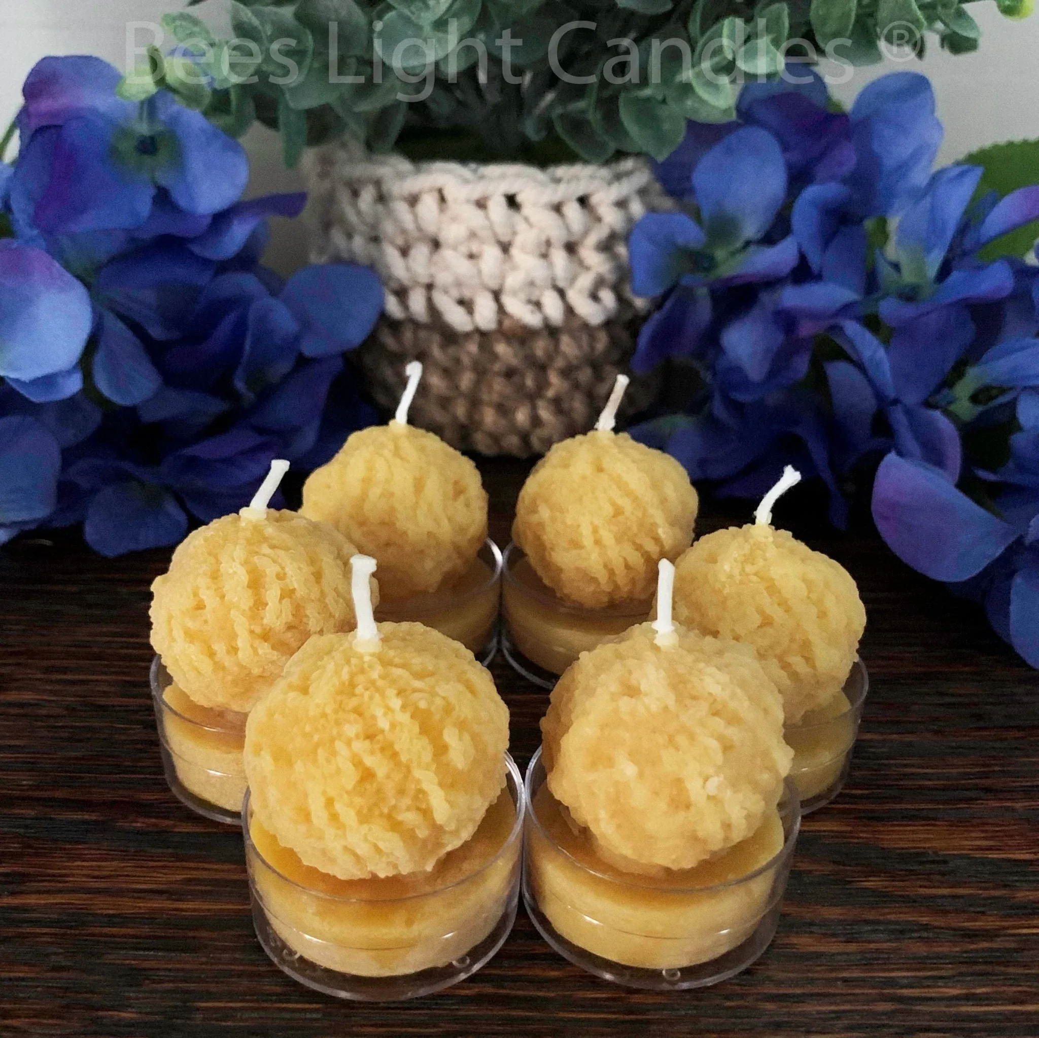 Yarn Ball Beeswax Tealights - Image 2