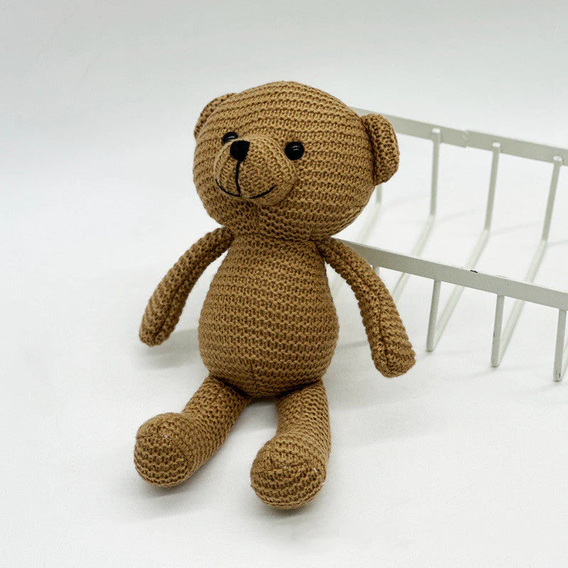 Yarn Bear Doll Wedding Celebration Doll Cute Plush Knitted Toy For Kids As A Gift - Image 2