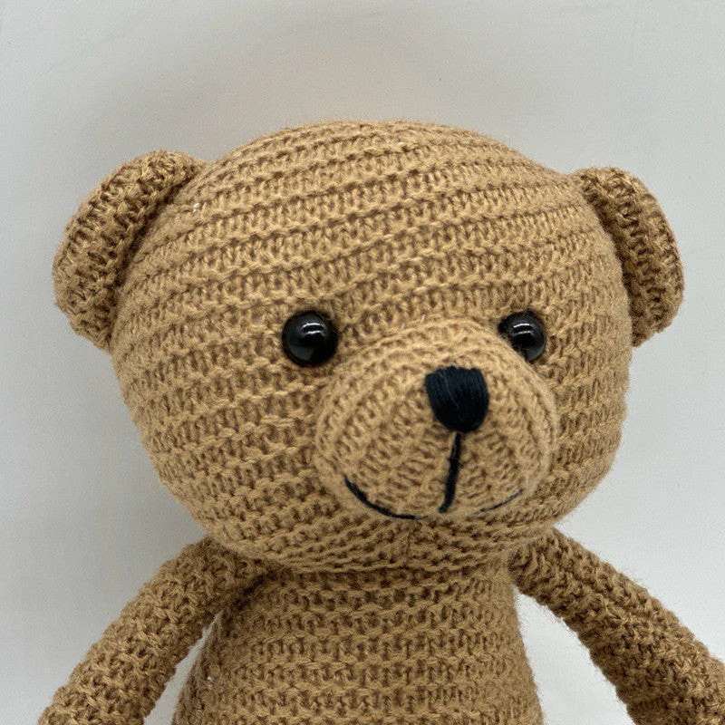 Yarn Bear Doll Wedding Celebration Doll Cute Plush Knitted Toy For Kids As A Gift - Image 3