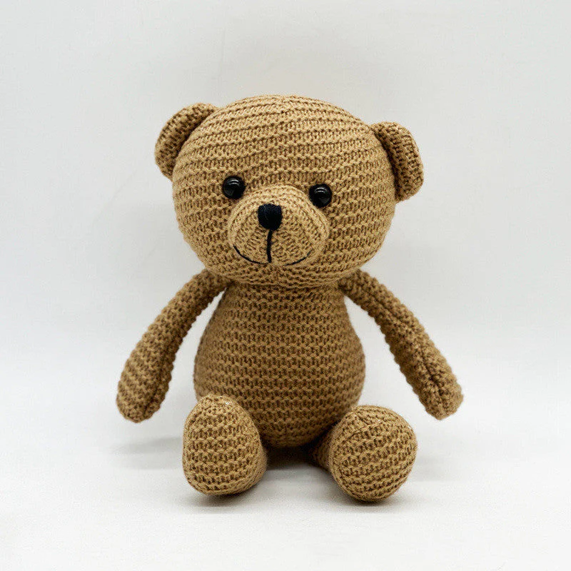 Yarn Bear Doll Wedding Celebration Doll Cute Plush Knitted Toy For Kids As A Gift - Image 5