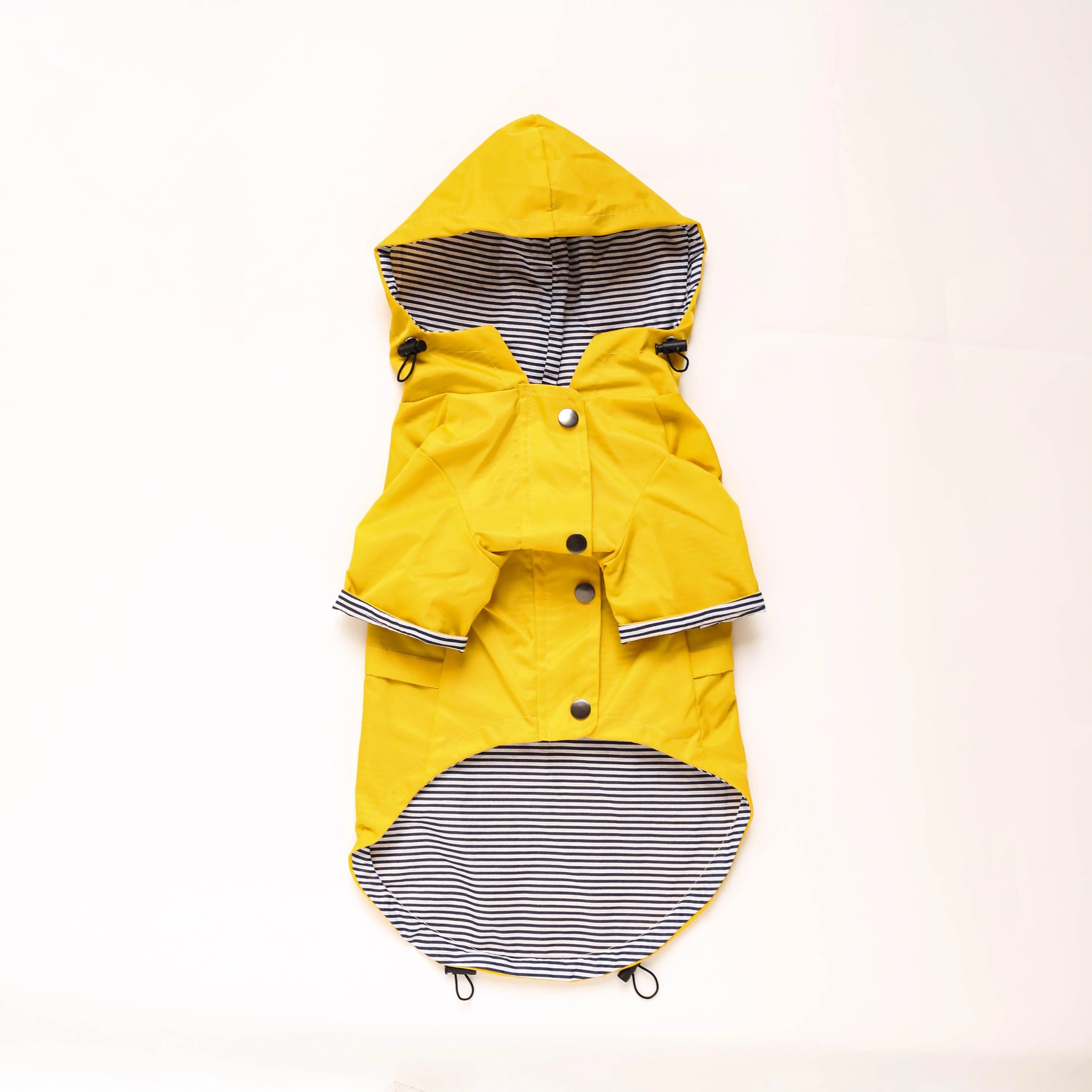 Yellow Hooded Dog Raincoat with Pockets - Image 7