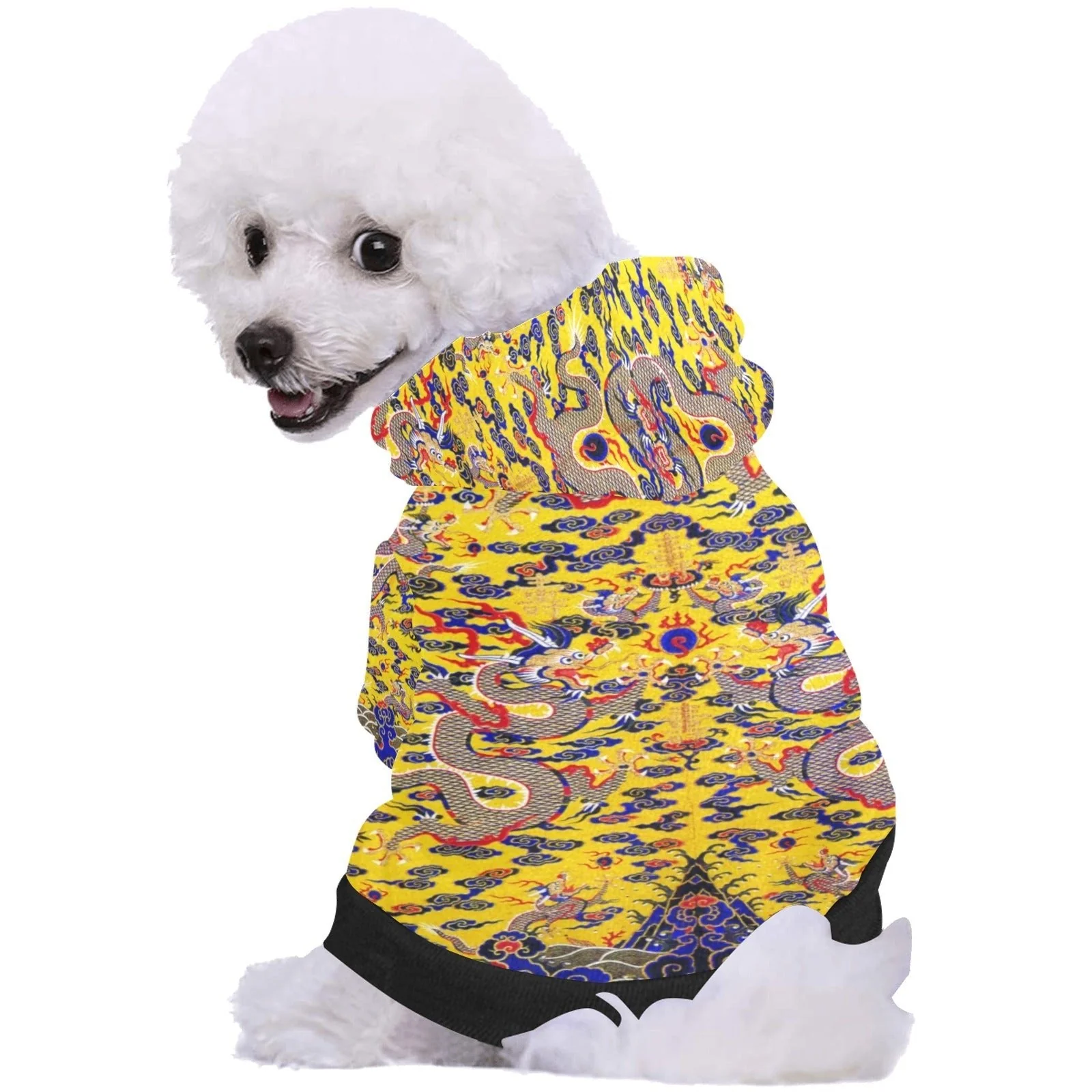 Yellow Imperial Dragon Button Hoodie - Image 2