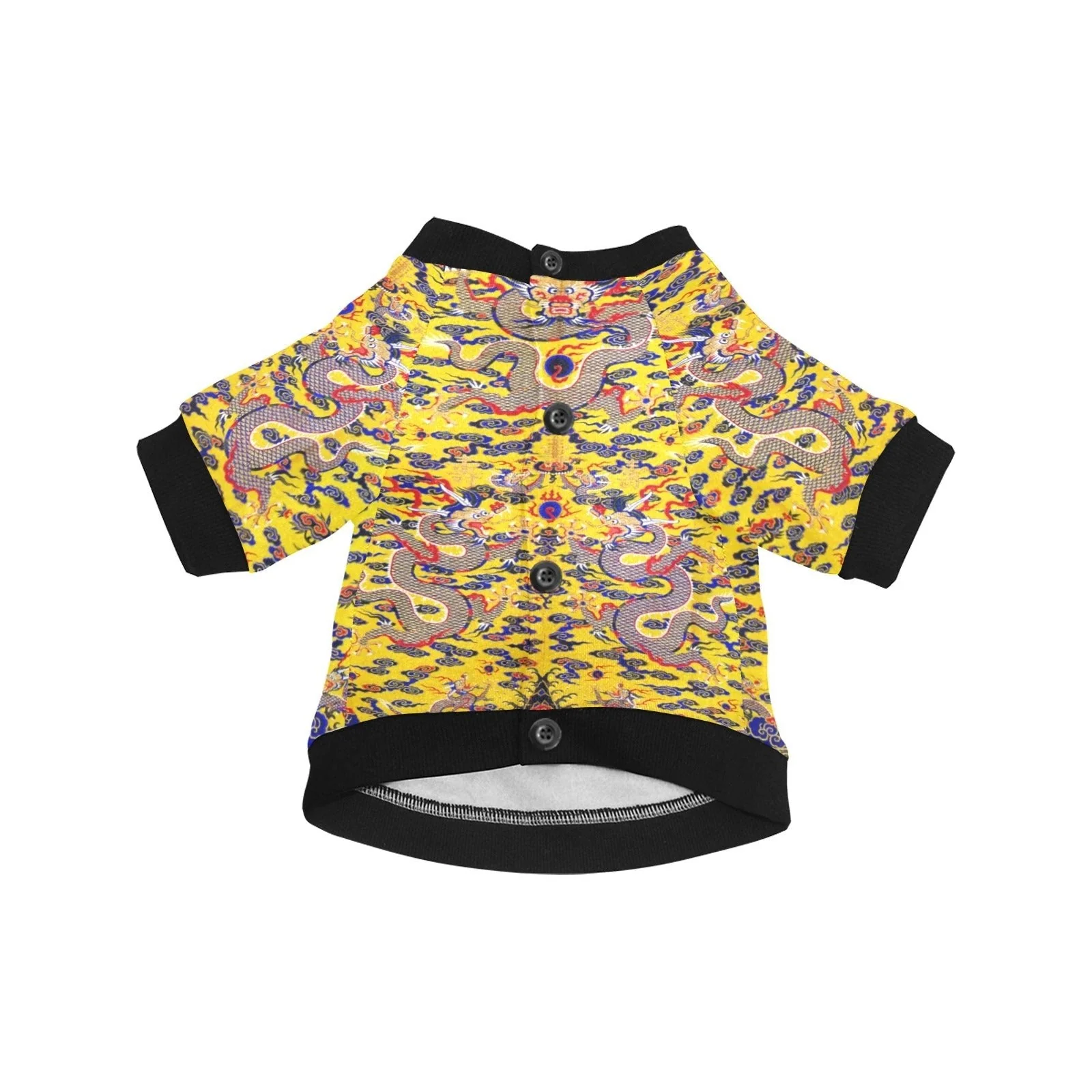 Yellow Imperial Dragon Round Neck Shirt - Image 3