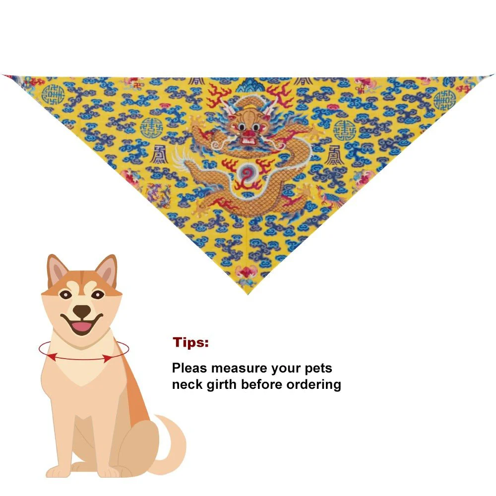 Yellow Qing Dynasty Dragon Pet Scarf - Image 2