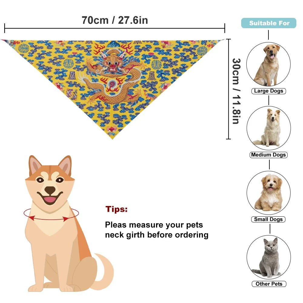 Yellow Qing Dynasty Dragon Pet Scarf - Image 3