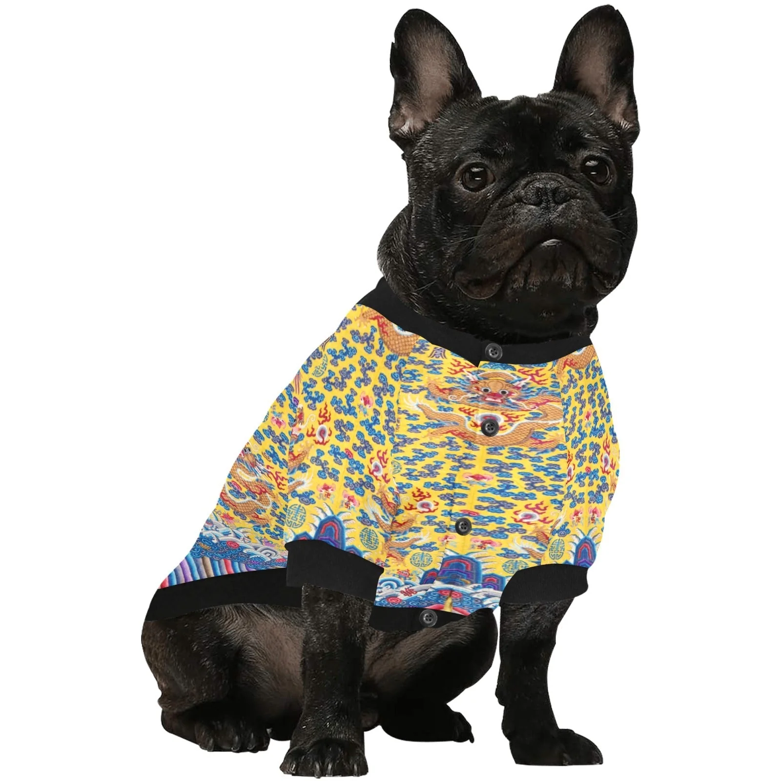 Yellow Qing Dynasty Dragon Round Neck Shirt - Image 6