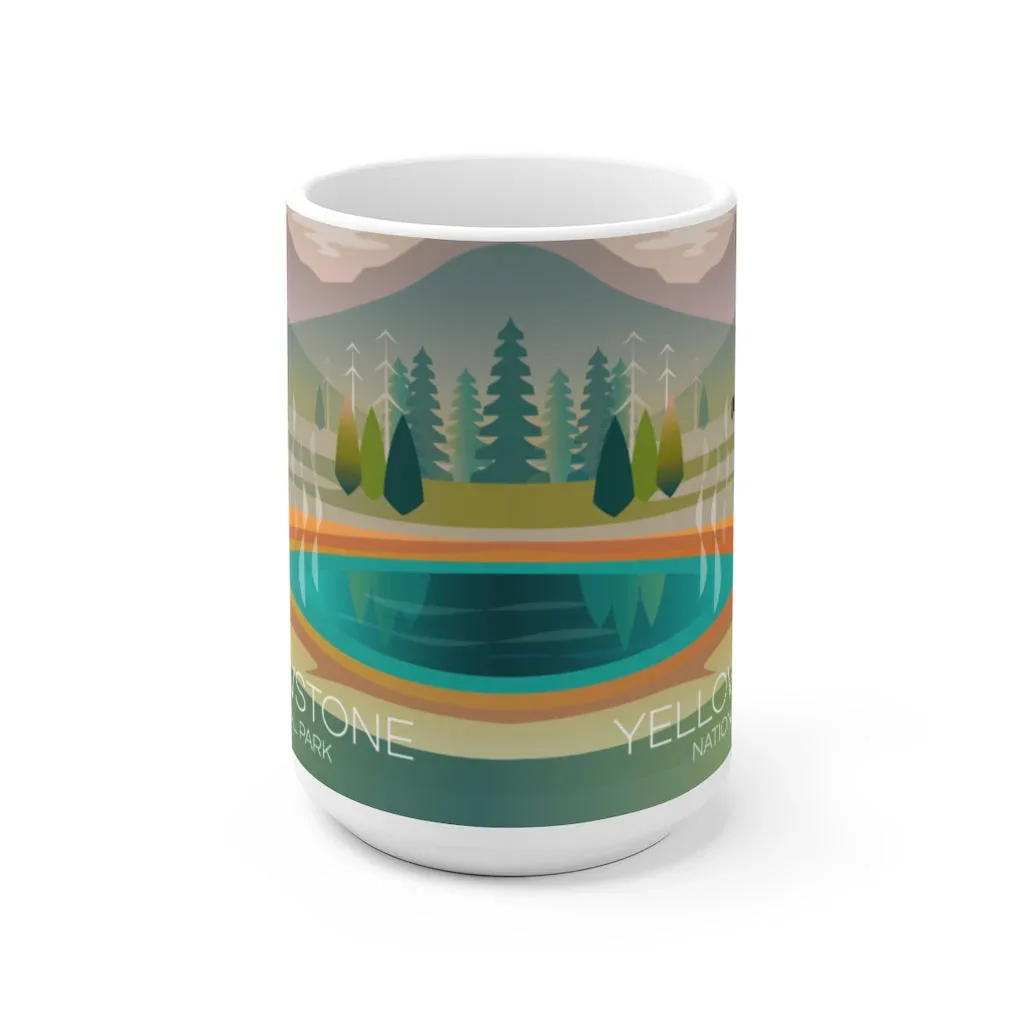 YELLOWSTONE NATIONAL PARK GRAND PRISMATIC 11 OZ OR 15 OZ CERAMIC MUG - Image 2