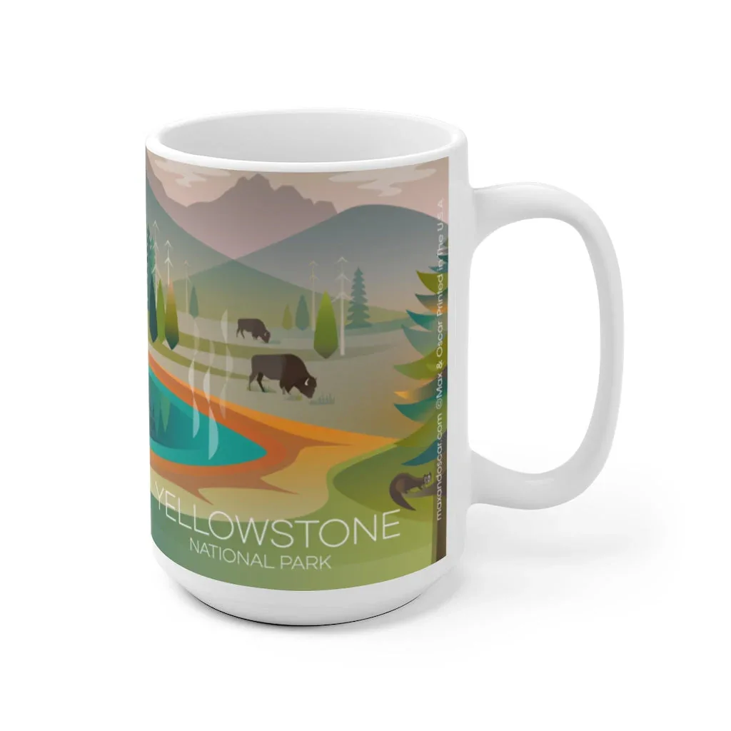 YELLOWSTONE NATIONAL PARK GRAND PRISMATIC 11 OZ OR 15 OZ CERAMIC MUG - Image 3