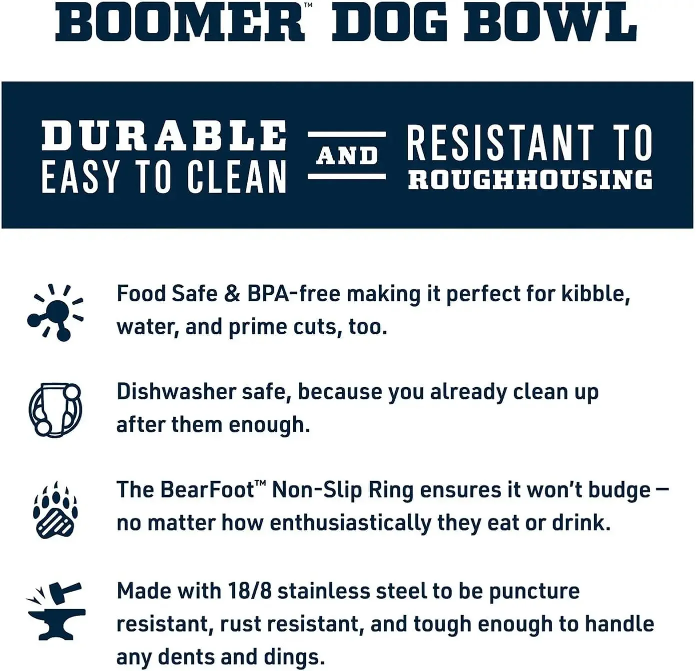 YETI Boomer 4 Dog Bowl | Stainless Steel, Non-Slip, 32 oz - Image 2