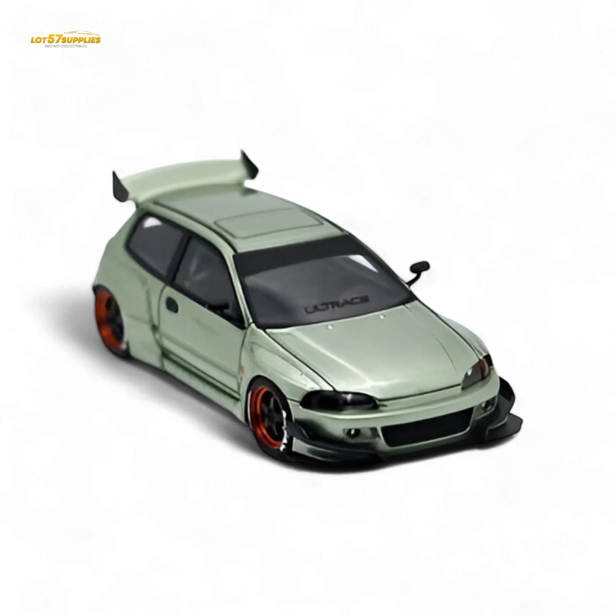YM Model Honda Civic Pandem EG4 K20 Modified Bronze Green 1:64 - Image 2