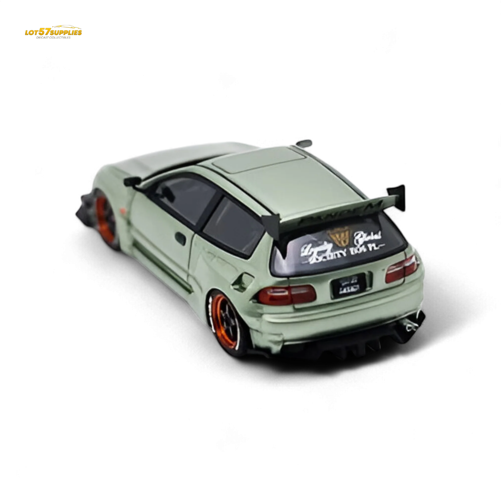 YM Model Honda Civic Pandem EG4 K20 Modified Bronze Green 1:64 - Image 3
