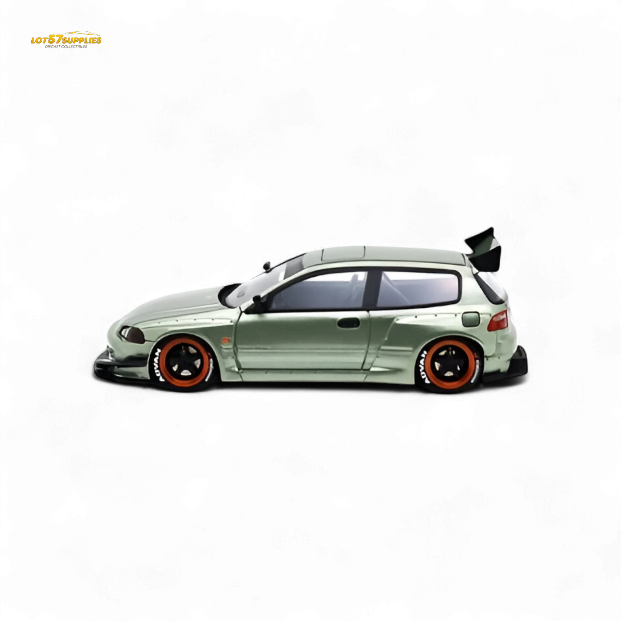 YM Model Honda Civic Pandem EG4 K20 Modified Bronze Green 1:64 - Image 5